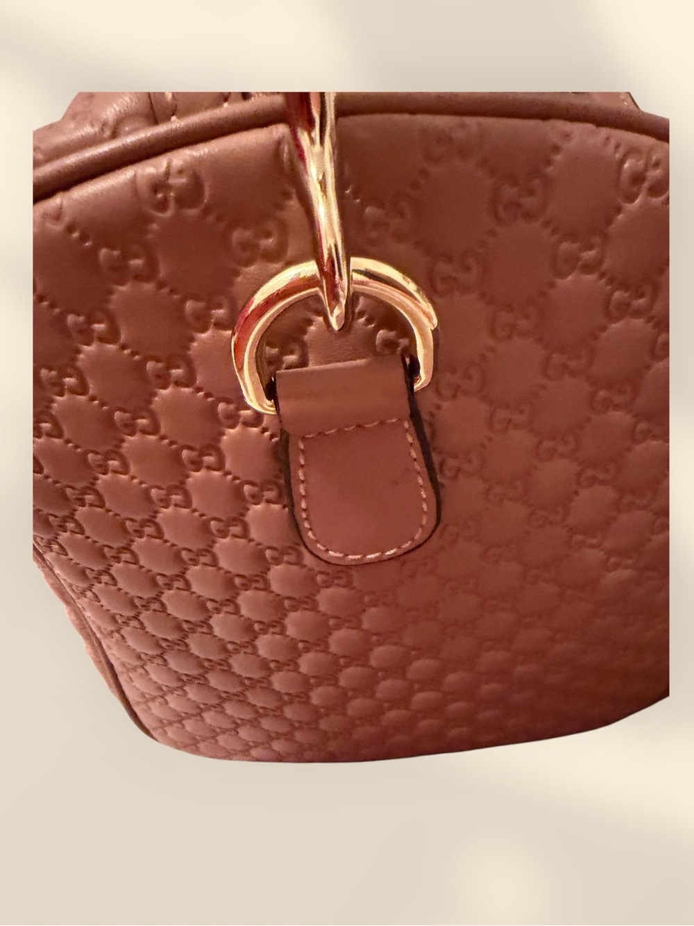Gucci Blush Pink Embossed Leather Travel Bag with Gold Hardware - Picture 12 of 12